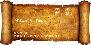 Pflum Vilmos névjegykártya